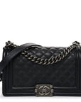 Caviar Quilted Medium Boy Flap Black
