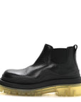 Calfskin The Tire Cropped Chelsea Short Boots 37 Black Transparent