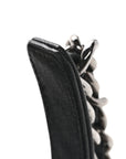 Goatskin Quilted Medium CHNL 19 Flap Black