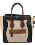 Canvas Smooth Calfskin Micro Tri-Color Luggage Natural Black Tan