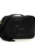 Pebbled Calfskin Small Soho Disco Bag Black