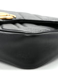 Calfskin Matelasse Super Mini GG Marmont Shoulder Bag Black