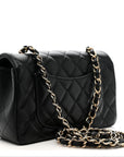 Lambskin Quilted Mini Rectangular Flap Black