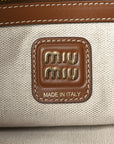 Canvas Calfskin Striped Ivy Cacao Naturale