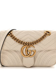 Calfskin Matelasse Mini GG Marmont Shoulder Bag White