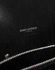 Grained Calfskin Embossed Python Small Sac De Jour Black