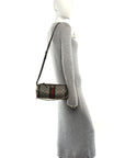GG Supreme Monogram Textured Dollar Calfskin Web Small Ophidia Blondie Barrel shoulder Bag Beige New Acero