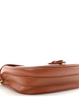 Box Calfskin Medium Bobby Flap Dark Tan