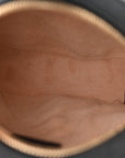 Grained Calfskin Web Mini Ophidia Round Shoulder Bag Black
