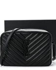 Calfskin Matelasse Monogram Monochrome Lou Camera Bag Black