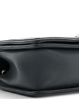 Calfskin Chevron Quilted New Medium Boy Flap Dark Navy Blue