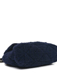 Tweed Quilted Large CHNL 19 Flap Navy Blue