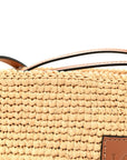 Calfskin Raffia Paulas Ibiza Pochette Bag Natural Tan