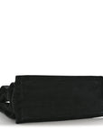 Linen Calfskin Rive Gauche North South Tote Black