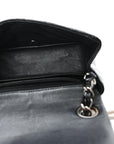 Patent Calfskin Quilted Mini Square Flap Black