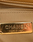 Metallic Goatskin Quilted Medium CHNL 19 Flap Gold