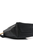 Soft Grained Calfskin Small Sangle Bucket Bag Black