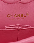 Caviar Quilted Medium Double Flap Pink