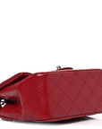Caviar Quilted Mini Square Flap Red