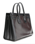 Calfskin Bi-Color Small Sac De Jour Burgundy Black