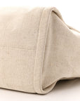 Linen Vitello Large Logo Tote Natural