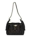 Denim Quilted Mini CHNL 25 Handbag Dark Blue