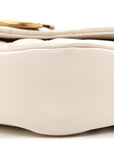 Calfskin Matelasse Super Mini GG Marmont Shoulder Bag White