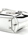 Mirror Laminated Nappa Maxi Intrecciato Mini Arco Silver