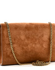 Suede Small Monogram Kate Satchel Macaron