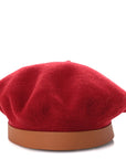 Merino Wool Bonnie Sailor Beret 59 Rouge Rubis