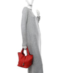 Taurillon Clemence Picotin Lock 22 MM Rouge Pivoine