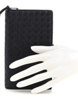 Nappa Intrecciato Continental Snap Wallet Grey