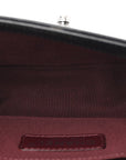 Calfskin Woven Small Boy Flap Black White