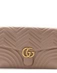 Calfskin Matelasse GG Marmont Clutch Porcelain Rose