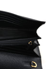 Dollar Calfskin GG Supreme Monogram Petite GG Marmont Wallet Chain Bag Black Beige Ebony