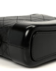 Aged Calfskin Quilted Small Gabrielle Hobo Black