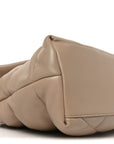 Lambskin Quilted Small Loulou Puffer Monogram Chain Satchel Dark Beige