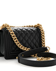 Caviar Quilted Small Boy Flap Black