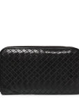 Nappa Intrecciato Zip Around Wallet Ebano