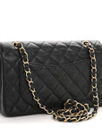 Caviar Quilted Small Double Flap Black