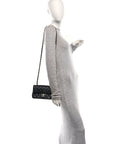 Lambskin Quilted Mini Rectangular Flap Black