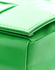 Crinkled Lambskin Maxi Intrecciato Extra Mini Cassette Crossbody Bag Parakeet