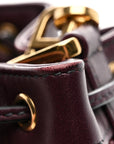 Oblique Drawstring Chain Bucket Bag Burgundy