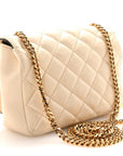 Nappa Quilted Small Medusa Chain Crossbody White