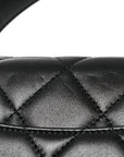 Lambskin Quilted Small Trendy CC Dual Handle Flap Bag Black