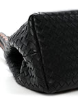 Nappa Intrecciato Perforated Small Cesta Tote Black Multicolor
