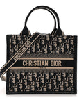 Oblique Calfskin Small Book Tote With Strap Blue Multicolor