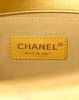 Metallic Calfskin Crocodile Embossed Graffiti Medium Cocodile Boy Flap Gold