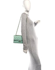 Caviar Quilted Small Double Flap Light Green