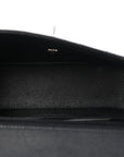 Caviar Chevron Quilted Mini Rectangular Flap Black